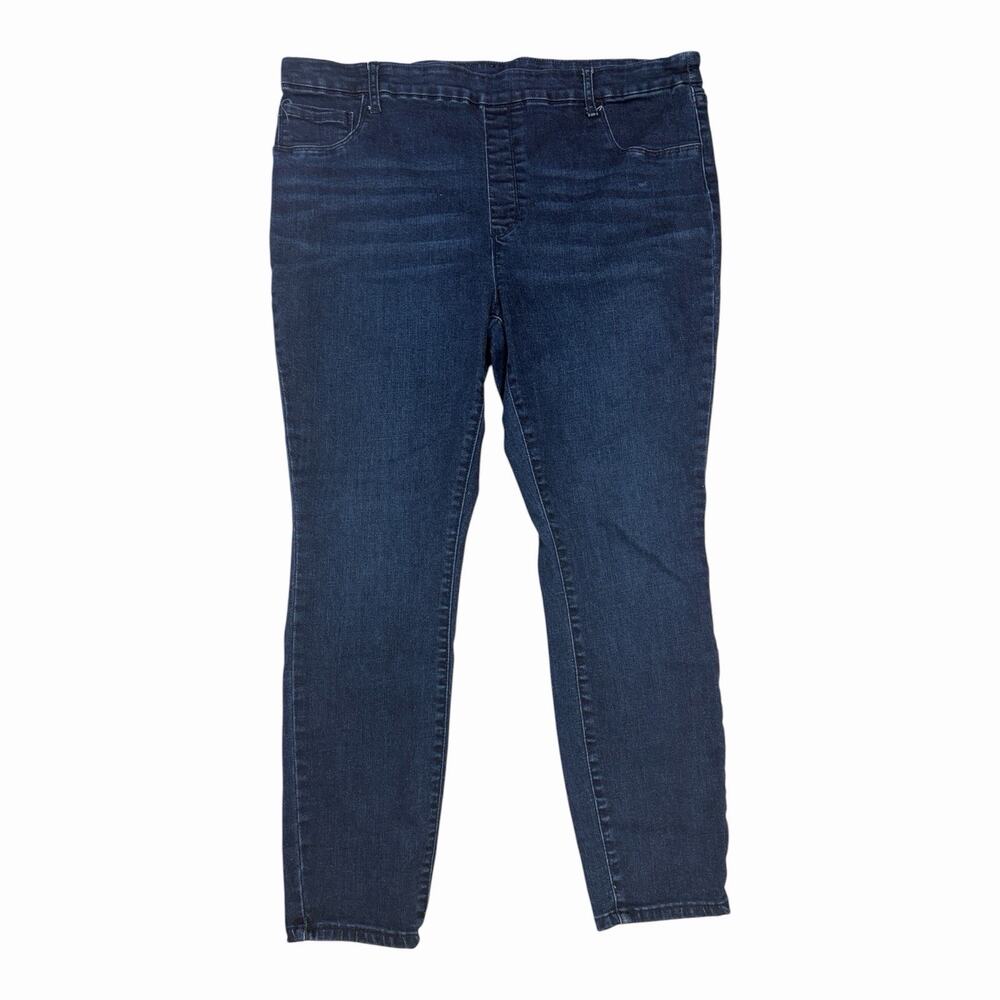 Time and Tru Womens XXL 20 Dark Wash Pull On Jeggings Skinny Stretch Jeans